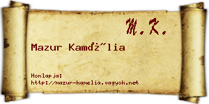 Mazur Kamélia névjegykártya